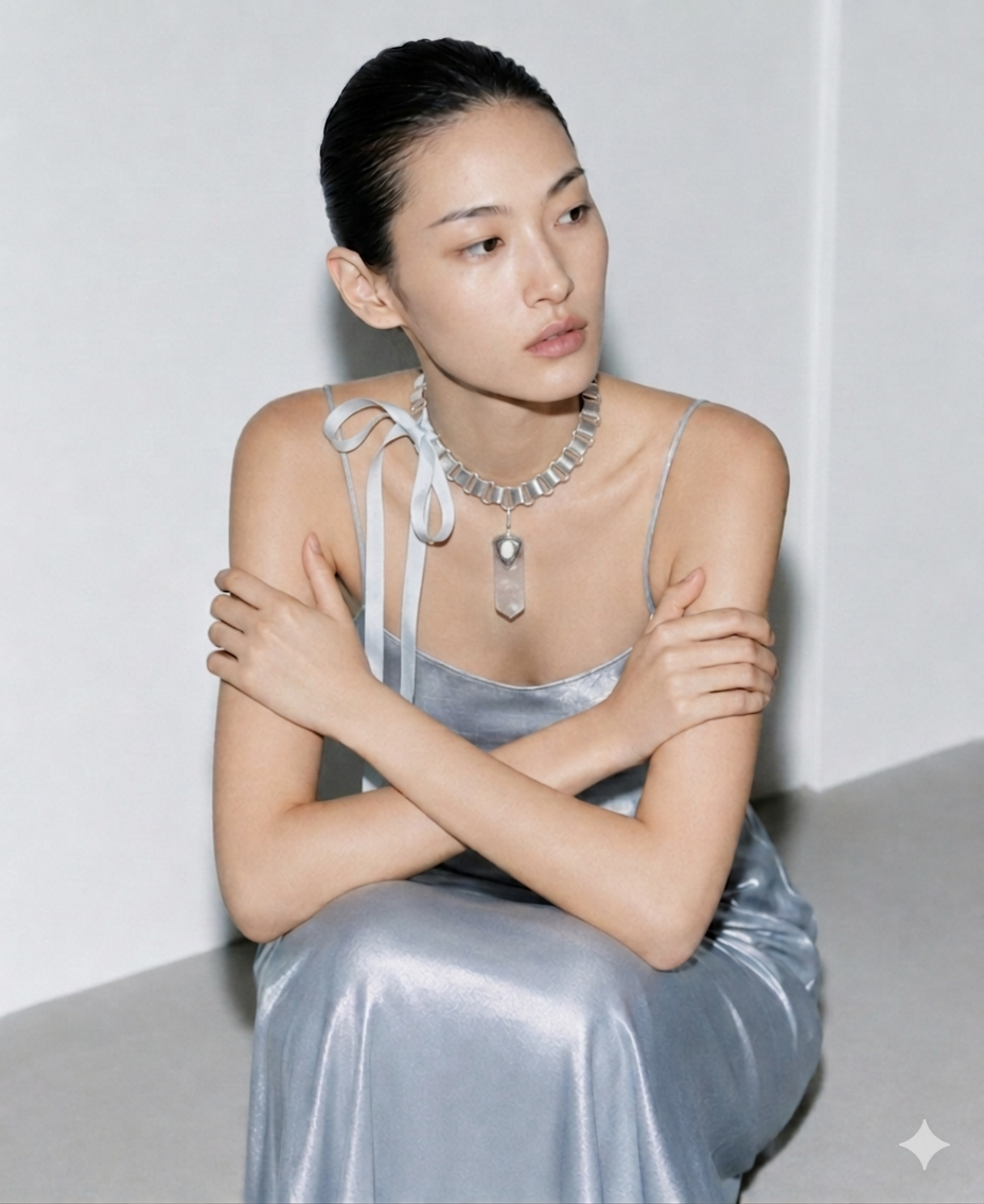 ROCK CRYSTAL TANK NECKLACE