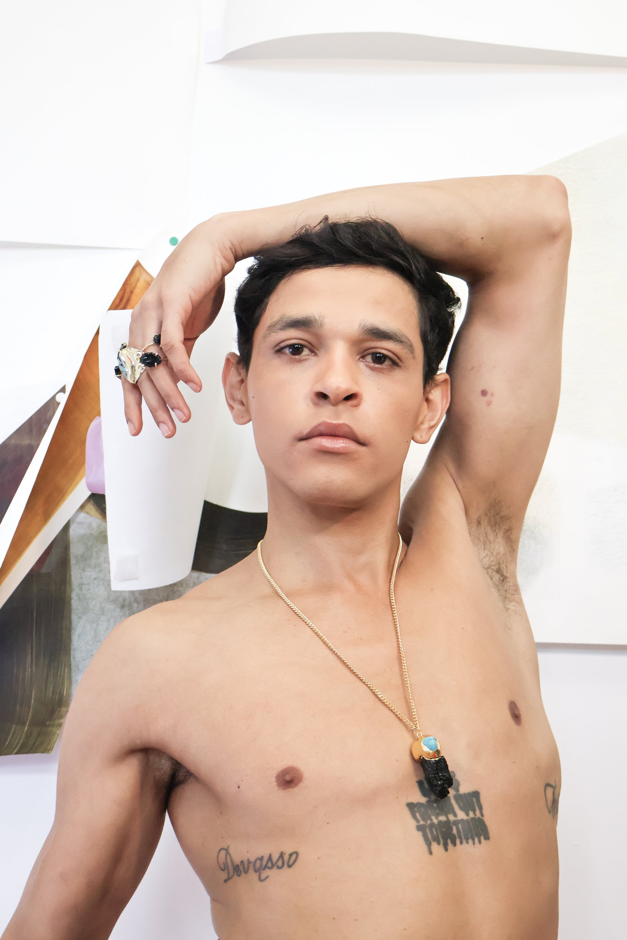 COLLIER KUNDALINI TOURMALINE ET TURQUOISE