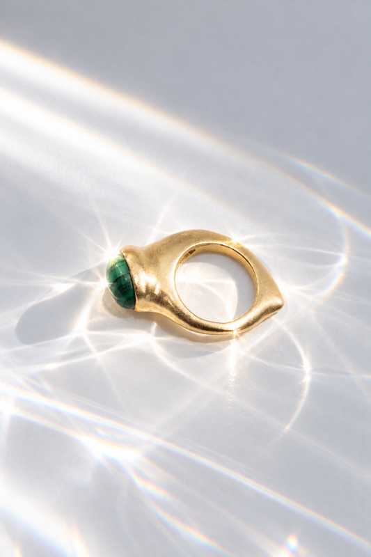 Bague Héritage – Or et Malachite